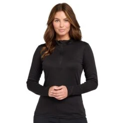 Women’s Long Sleeve Thermal Zip Neck Baselayer Top -go outdoors shop go 208297 z