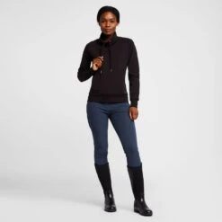 Womens Organic Remy Cotton Sweatshirt Black -go outdoors shop go 576956 c