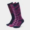 Dublin 3 Pack Socks Red Violet Ombre -go outdoors shop go 591572 a