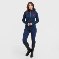 Women’s Zip Fleece In Dark Blue -go outdoors shop go 600885 c