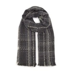 Platinum Womens Woven Scarf Black Chequered -go outdoors shop go 618423 z