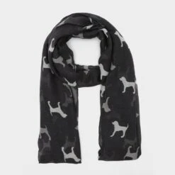 Platinum Womens Blaze Viscose Scarf Black Dogs